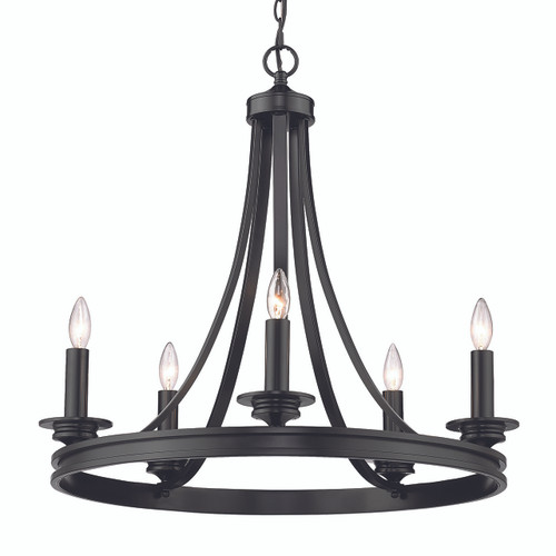 Saldano 5 Light Chandelier In Matte Black (3863-5 BLK)