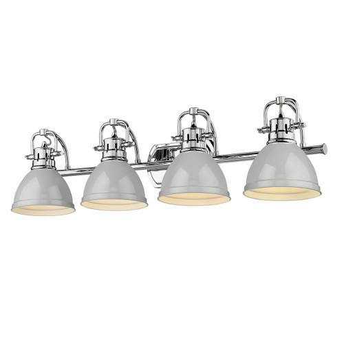 Duncan 4 Light Vanity In Chrome With Gray Steel Shade(s) (3602-BA4 CH-GY)
