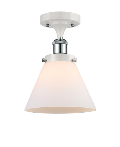 Cone - 1 Light - 8 inch - White Polished Chrome - Semi-Flush Mount (916-1C-WPC-G41-LED)