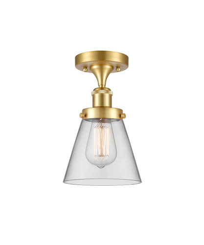 Cone - 1 Light - 6 inch - Satin Gold - Flush Mount (916-1C-SG-G62)