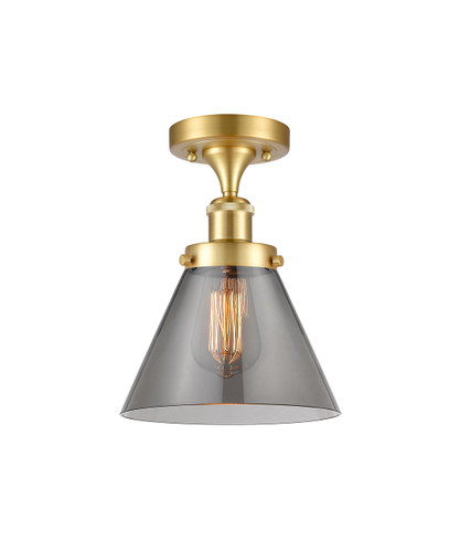 Cone - 1 Light - 8 inch - Satin Gold - Semi-Flush Mount (916-1C-SG-G43)
