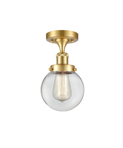 Beacon - 1 Light - 6 inch - Satin Gold - Flush Mount (916-1C-SG-G202-6)