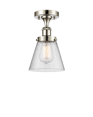 Cone - 1 Light - 6 inch - Polished Nickel - Semi-Flush Mount (916-1C-PN-G64-LED)