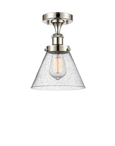 Cone - 1 Light - 8 inch - Polished Nickel - Semi-Flush Mount (916-1C-PN-G44)