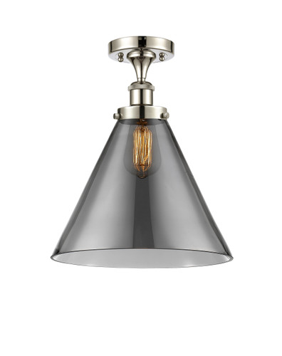 Cone - 1 Light - 12 inch - Polished Nickel - Semi-Flush Mount (916-1C-PN-G43-L-LED)