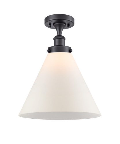 Cone - 1 Light - 12 inch - Matte Black - Semi-Flush Mount (916-1C-BK-G41-L-LED)
