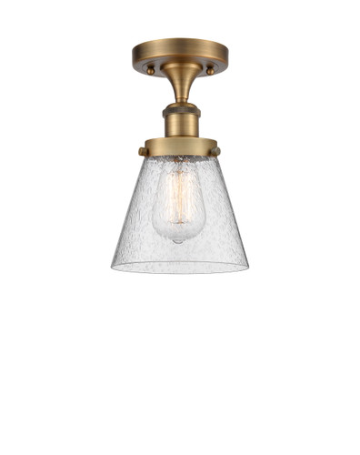Cone - 1 Light - 6 inch - Brushed Brass - Semi-Flush Mount (916-1C-BB-G64)