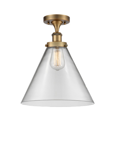 Cone - 1 Light - 12 inch - Brushed Brass - Semi-Flush Mount (916-1C-BB-G42-L)