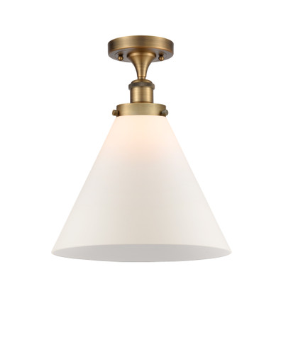 Cone - 1 Light - 12 inch - Brushed Brass - Semi-Flush Mount (916-1C-BB-G41-L)