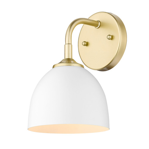 Zoey 1 Light Sconce In Olympic Gold With Matte White Shade(s) (6956-1W OG-WHT)