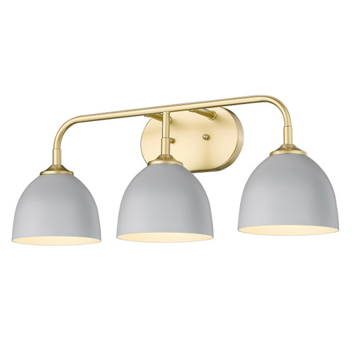 Zoey 3 Light Vanity In Olympic Gold With Matte Gray Shade(s) (6956-BA3 OG-MGY)