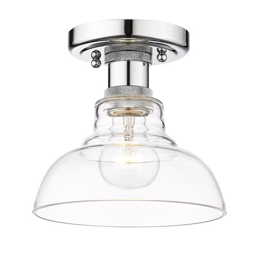 Carver 1 Light Flush Mount In Chrome With Clear Glass (0305-FM CH-CLR)