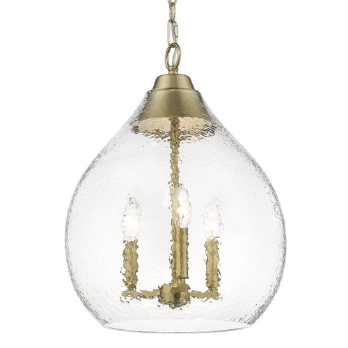 Ariella 3 Light Pendant, Champagne Bronze, Hammered Clr Glass (1094-3P BCB-HCG)