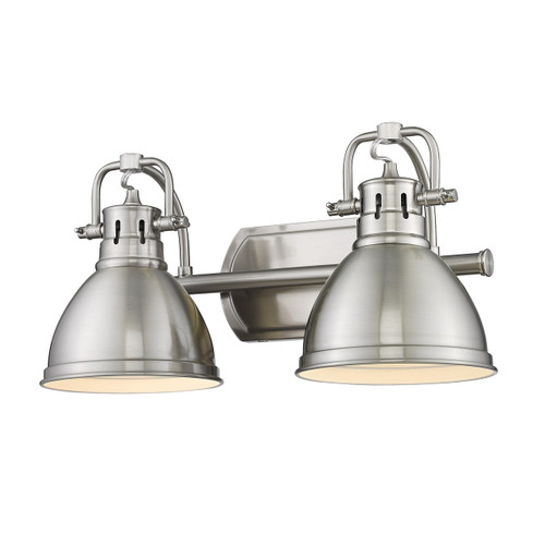 Duncan 2 Light Vanity In Pewter With Matching Steel Shade(s) (3602-BA2 PW-PW)