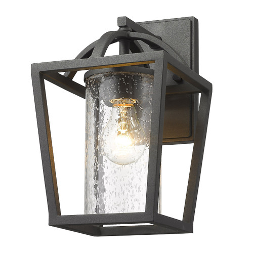 Mercer 1 Light Outdoor Wall In Natural Black With Seeded Glass (4309-OWM NB-SD)