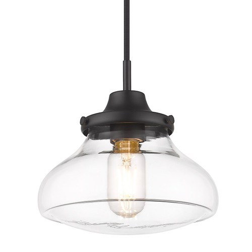 Nash 1 Light Pendant In Matte Black With Clear Glass (3419-S BLK-CLR)