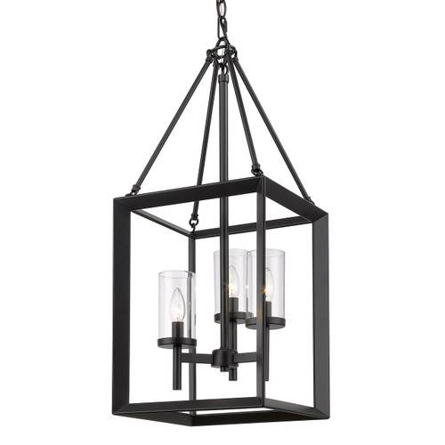 Smyth 3 Light Pendant In Matte Black With Clear Glass (2073-3P BLK-CLR)