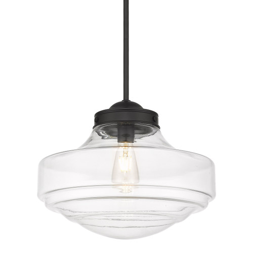 Ingalls 1 Light Pendant In Matte Black With Clear Glass (0508-L BLK-CLR)