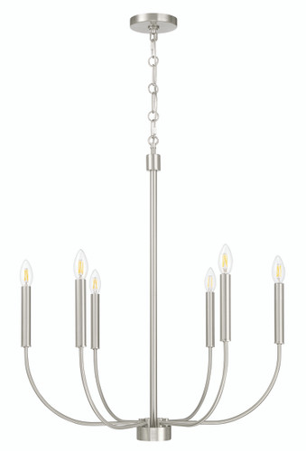 Traci 6 Light Chandelier in Brushed Polished Nickel (59826-BNK)