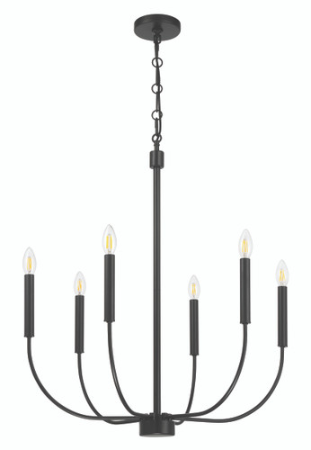 Traci 6 Light Chandelier in Flat Black (59826-FB)