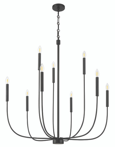 Traci 9 Light Chandelier in Flat Black (59829-FB)