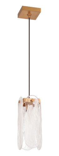 Angela 1 Light Pendant in Satin Brass (59991-SB)