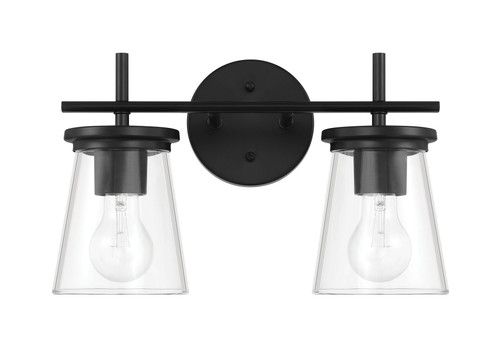 Connell 2 Light Vanity in Flat Black (60402-FB)