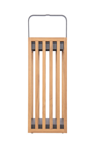 Teak Solar LED Outdoor Rechargeable Table Lamp in Teak/Textured Grey (86298TKTG-OTR)