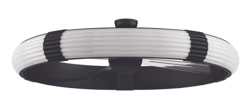 Cipriani 57" 4-Blade Ceiling Fan in Flat Black w/ Clear Acrylic Blades; Integrated Light Kit (CPN57FB4)