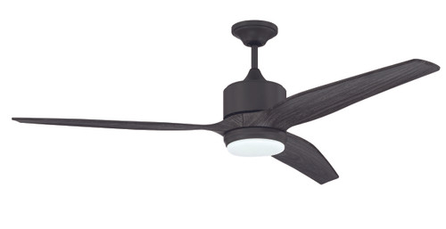 Force XL 60" 3-Blade Indoor/Outdoor (Wet) Ceiling Fan in Dark Graphite w/ Greywood Blades; Integrated Light Kit (FXL60DGT3)