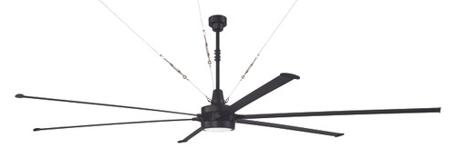 Prost 144" 6-Blade Indoor/Outdoor (Damp) Ceiling Fan in Flat Black w/ Flat Black Blades; Light Kit Included (optional) (PRT144FB6)