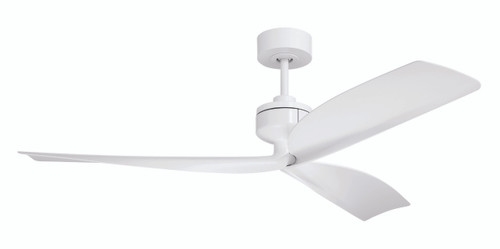 Rafiki 52" 3-Blade Indoor/Outdoor (Damp) Ceiling Fan in White w/ White Blades; Not Light Kit Adaptable (RFK52W3)
