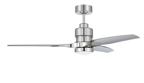 Sonnet WiFi 52" 3-Blade Ceiling Fan in Polished Nickel w/ Polished Nickel Polycarbonate Blades, WIFI control; w/ Light Kit (SONWF52PLN3-PLNP)