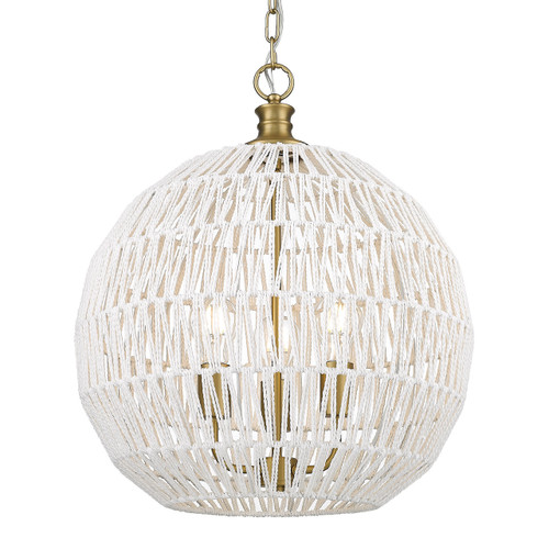 Florence 3 Lt Pendant, Champagne Bronze, Bleached Rope Shades (6933-3P BCB-WR)