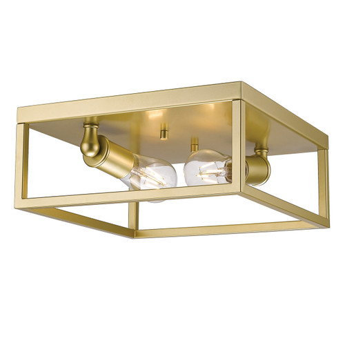 Wesson 2 Light Flush Mount In Olympic Gold (2072-FM OG)