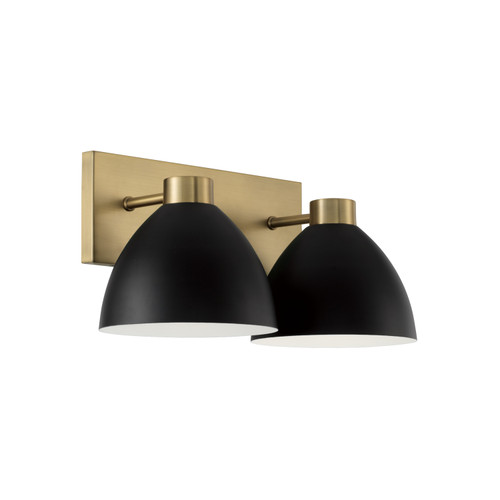 Ross 16.50"W x 8"H 2-Light Vanity in Aged Brass and Black (152021AB)