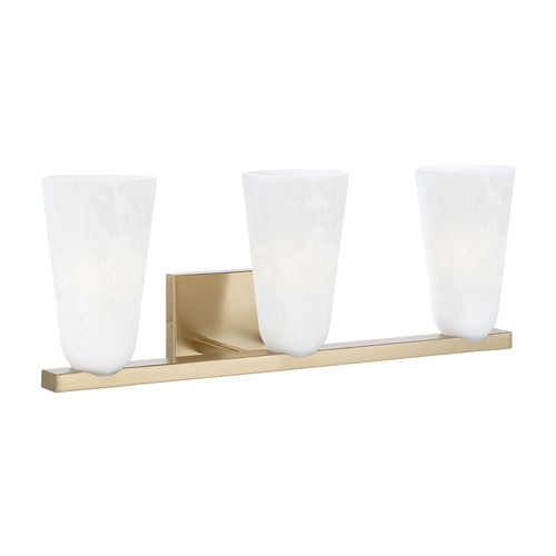 Romy 24" W x 9.5" H 3-Light Vanity in Matte Brass with Faux Alabaster Glass (156931MA-556)