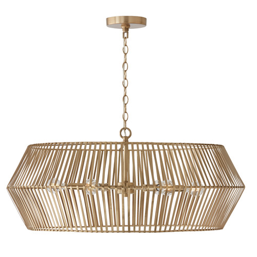 Kaiya 31"W x 12.75"H 6-Light Angular Metal Chandelier in Matte Brass (430361MA)