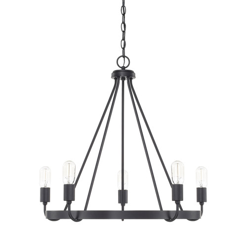 Tanner 26.5" W x 24.5" H 5-Light Chandelier in Matte Black   (420061MB)