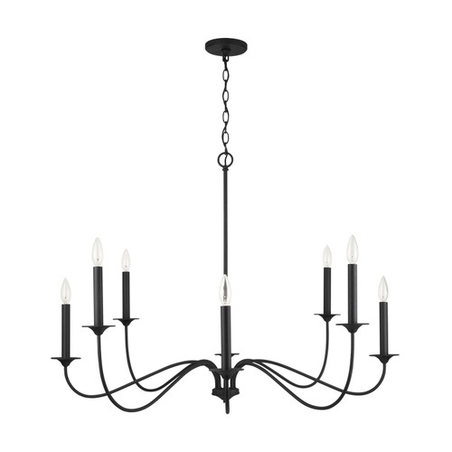 Vincent 40" W x 29.5" H 8-Light Chandelier in Black Iron   (437281BI)