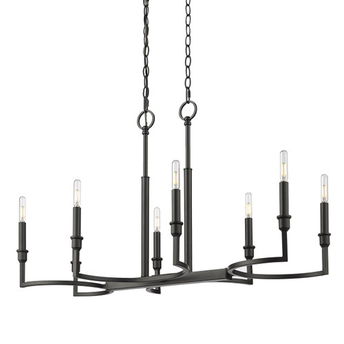 Ellyn 8 Light Linear Pendant In Matte Black (8209-LP BLK)