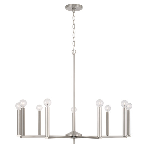 Portman 34"W x 27"H 9-Light Chandelier in Brushed Nickel  (448691BN)