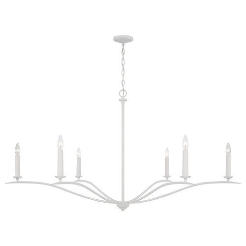 Grady 57"W x 29.25"H 6-Light Elongated Chandelier in Textured White (450661XW)