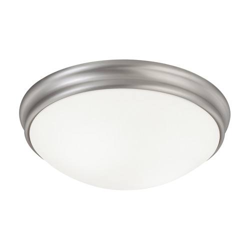 Hansen 14" W x 5" H 3-Light Flush Mount in Matte Nickel with White Glass Shade (2034MN)