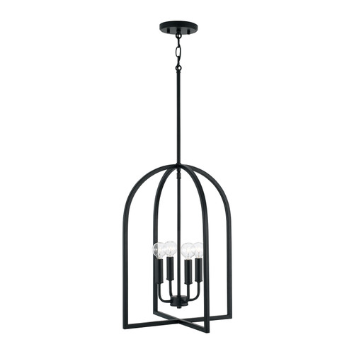 Lawson 16"W x 21"H 4-Light Arched Foyer Pendant in Matte Black  (548841MB)