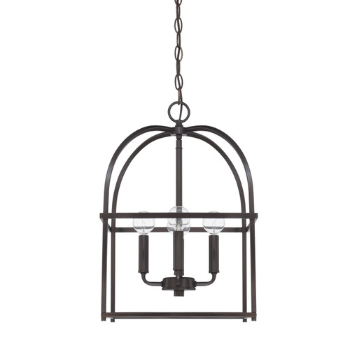 Aubrey 12.5" W x 18.5" H 4-Light Lantern Foyer Pendant in Matte Black  (527542MB)
