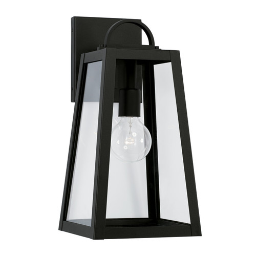 Leighton 8"W x 16"H 1-Light Outdoor Wall Lantern in Black with Clear Glass  (943711BK)