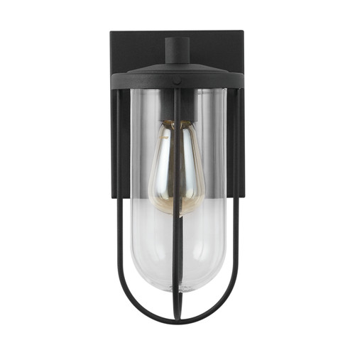 Corbin 6"W x 12"H 1-Light Outdoor Wall Mount in Black with Clear Glass Shade (934211BK)