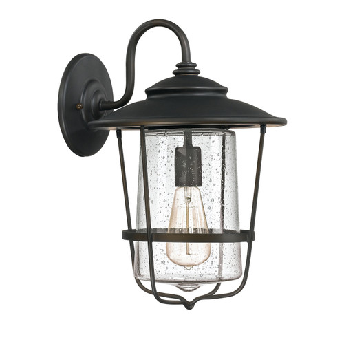 Creekside 11"W x 16"H 1-Light Clear Seeded Glass Outdoor Wall Lantern in Old Bronze (9602OB)