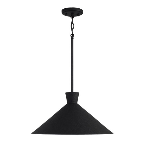 Paloma 17.75"W x 9"H 1-Light Pendant in Textured Black with Textured Shade Interior (350312XK)